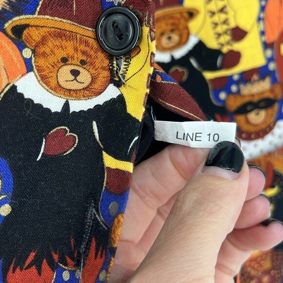 Vintage 80s 90s Halloween Vest Bear Pumpkin Costume Black Orange Trick or Treat - Picture 9 of 9